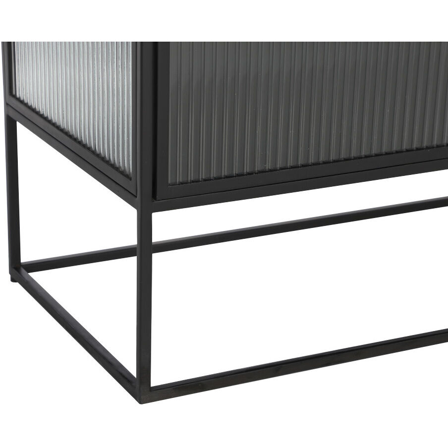 Parsons 35.5 X 15 inch Clear / Matte Black Sideboard, Small